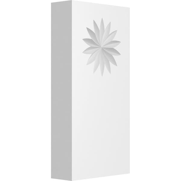 Ekena Millwork Standard Foster Flower Plinth Block With Square Edge, 3"W x 6"H x 1"P PBP030X060X100FOS09 - main
